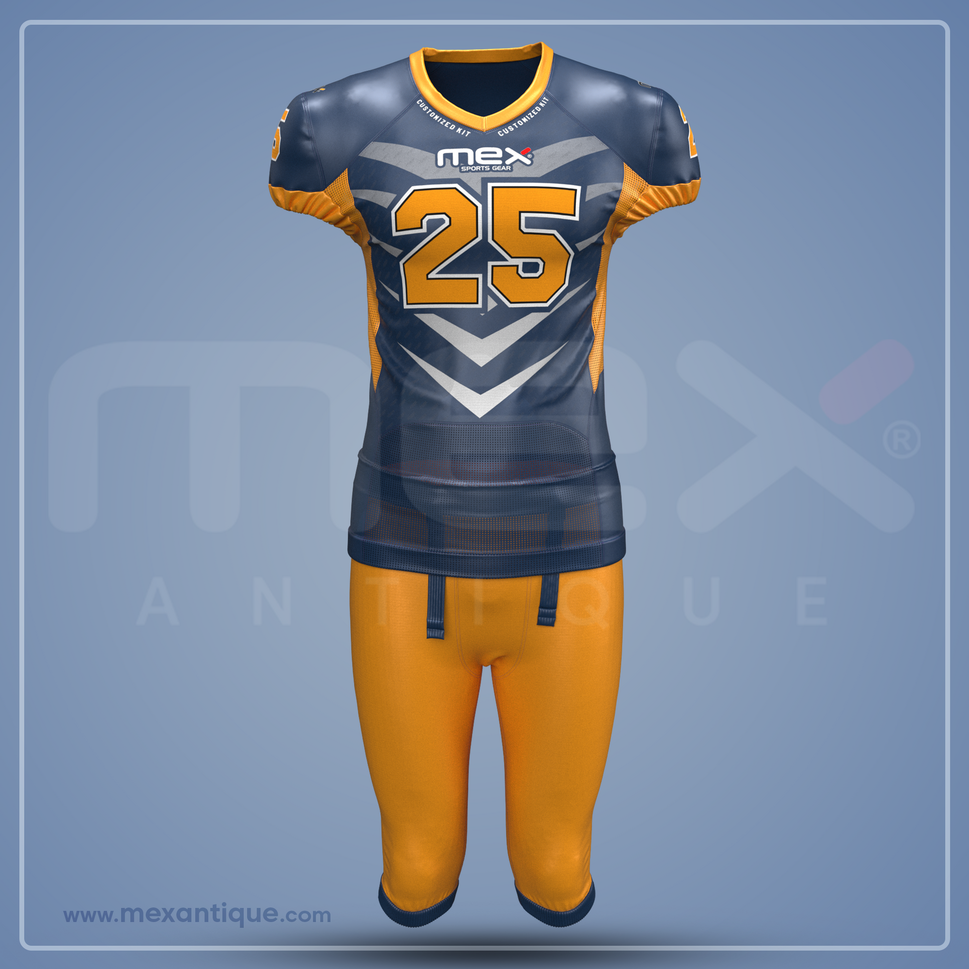 american football gear shop Best Quality Custom American Football Uniform Kit - Art - AFK2401 Yellow
