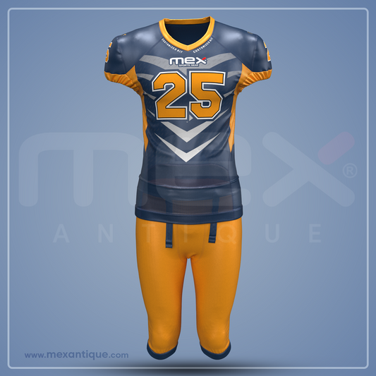 American Football Uniform Kit - Art - AFK2401 - Navy Blue - Yellow