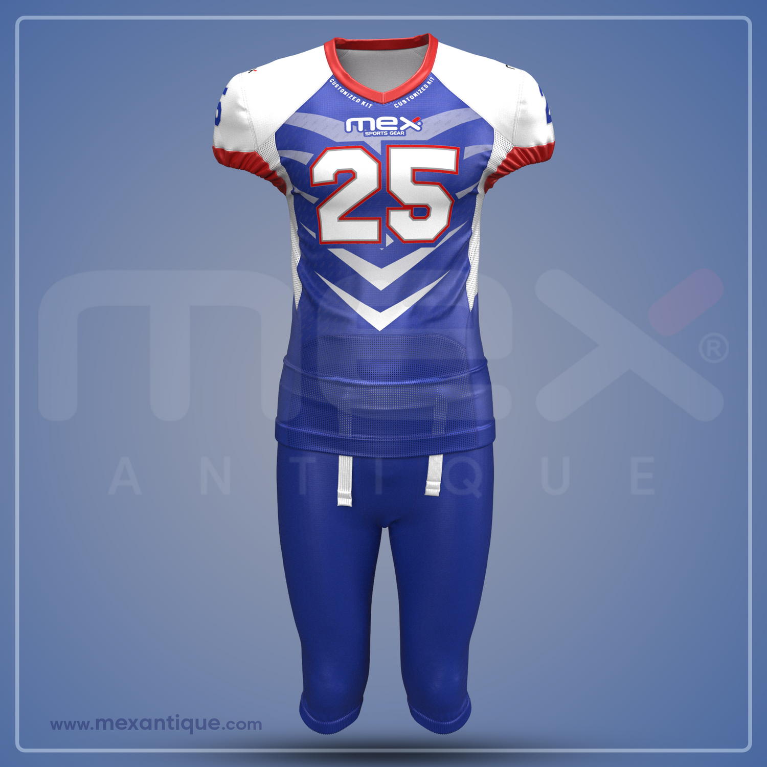American Football Uniform Kit - Art - AFK2401 - Blue - Red