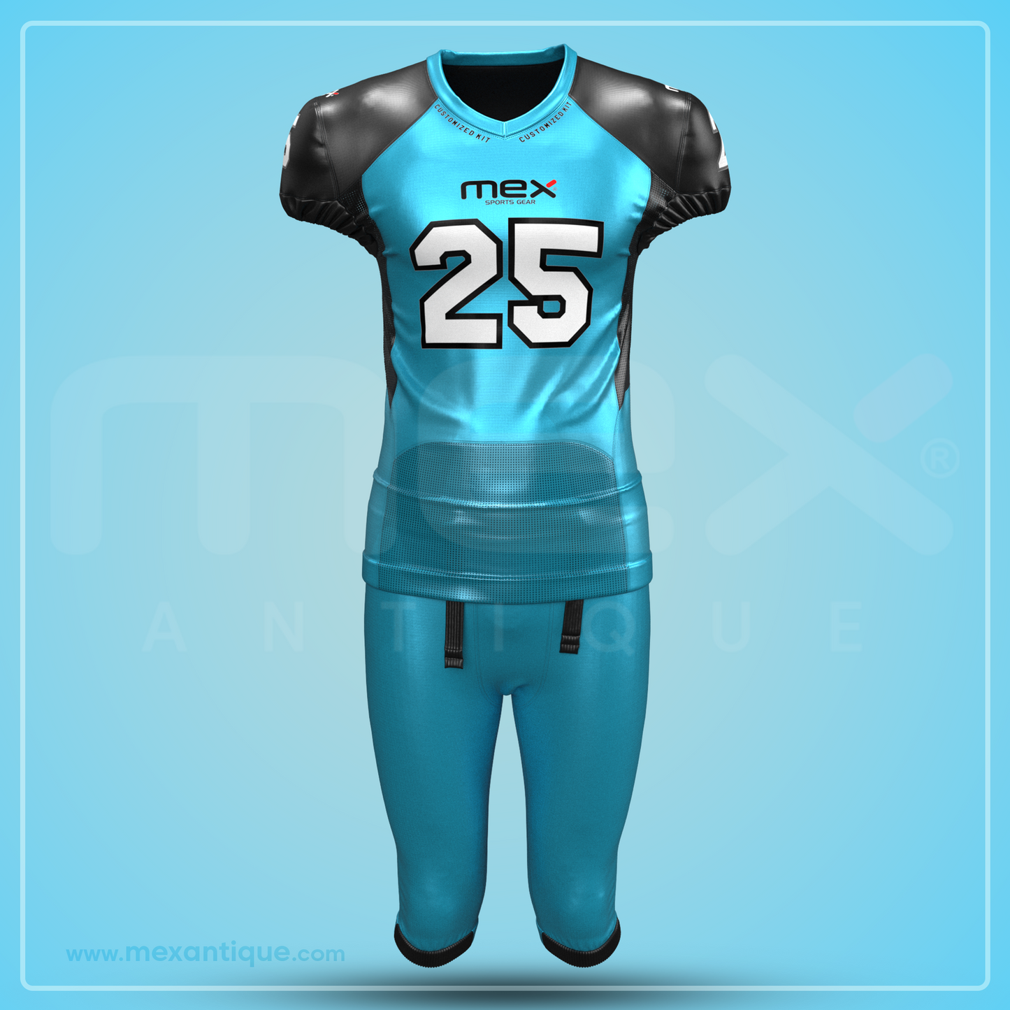 American Football Uniform Kit - Art - AFK2401 - Black - Blue