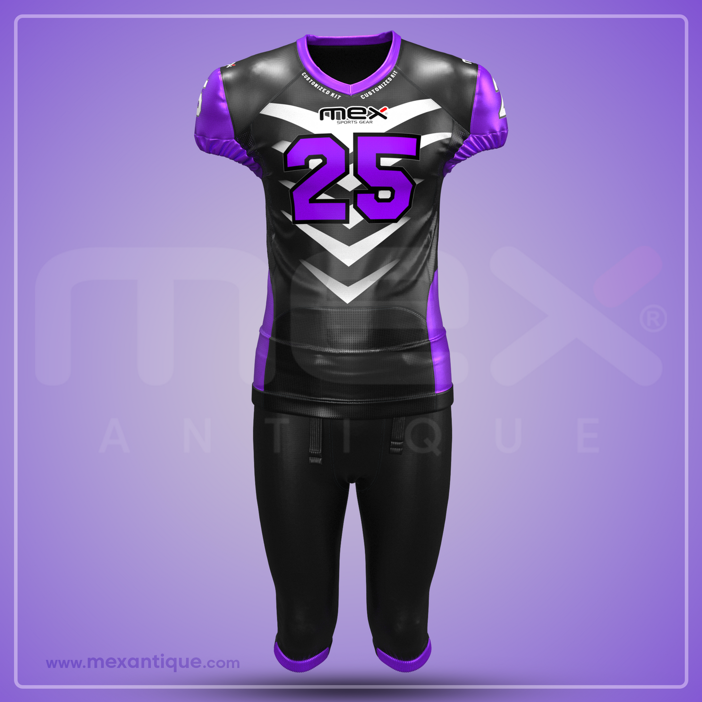 American Football Uniform Kit - Art - AFK2401 - Purple - Black