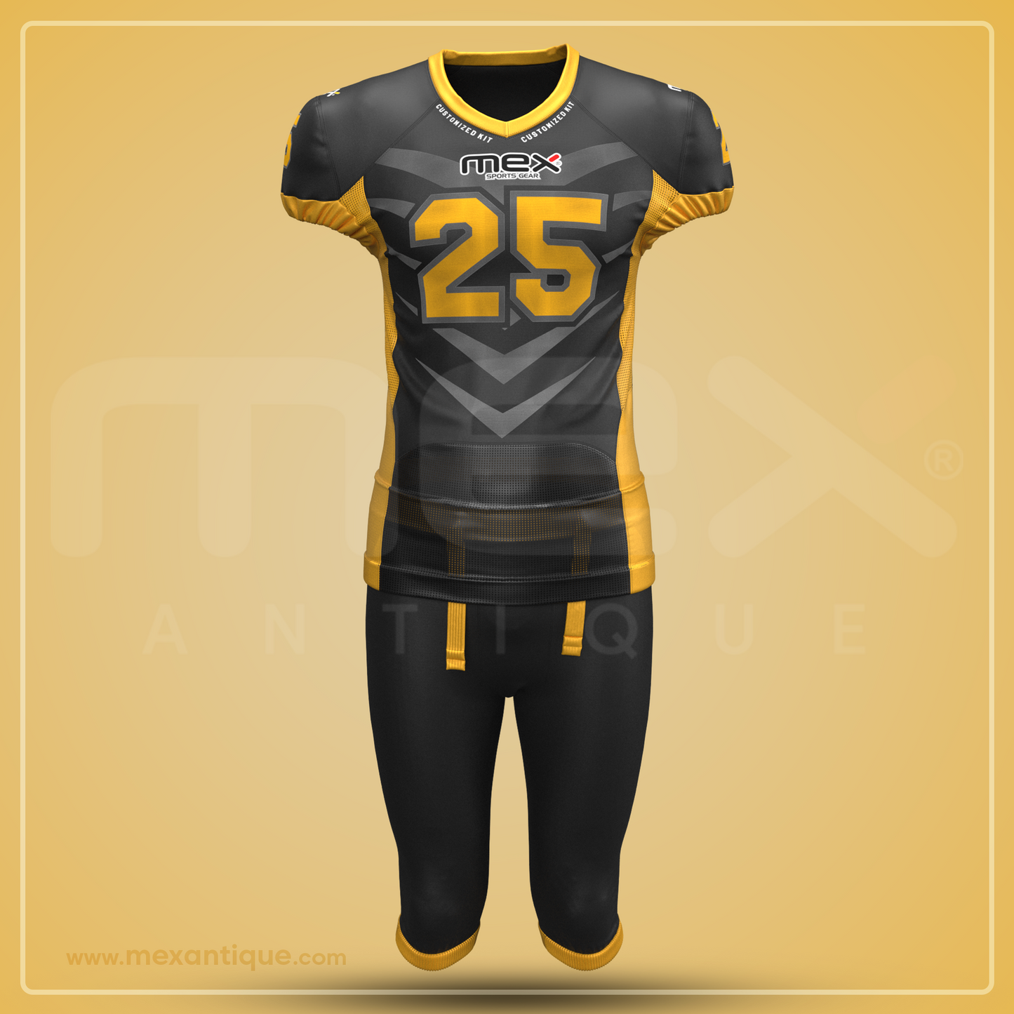 American Football Uniform Kit - Art - AFK2401 - Black - Yellow