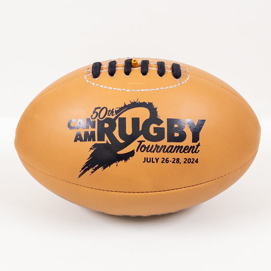 Gilbert 50th Can Am Rugby Tournament Rugby Ball | Genuine Leather 01