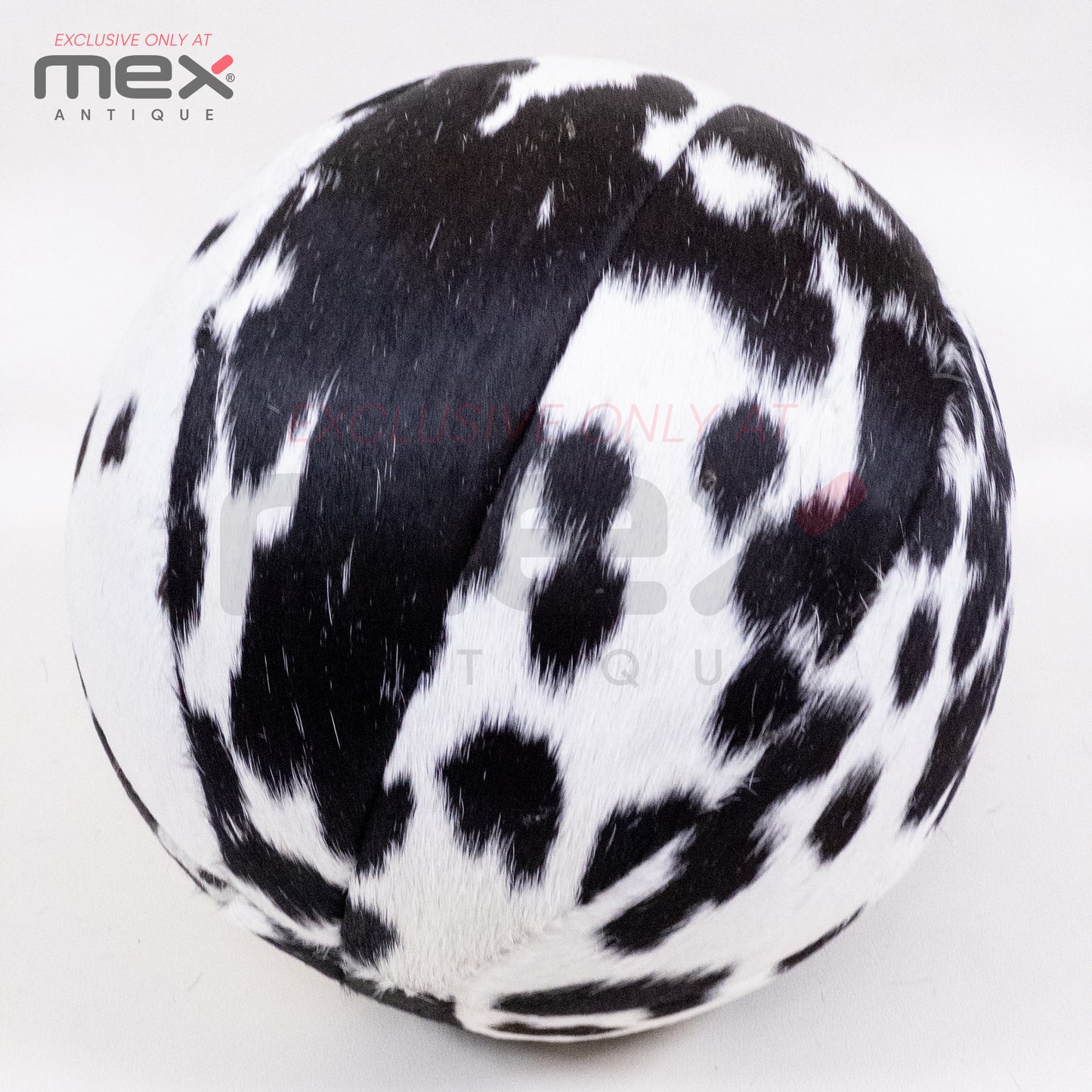 Handcrafted Hair-On Leather Basketball | Vintage Cowhide Collector Ball | Black 03