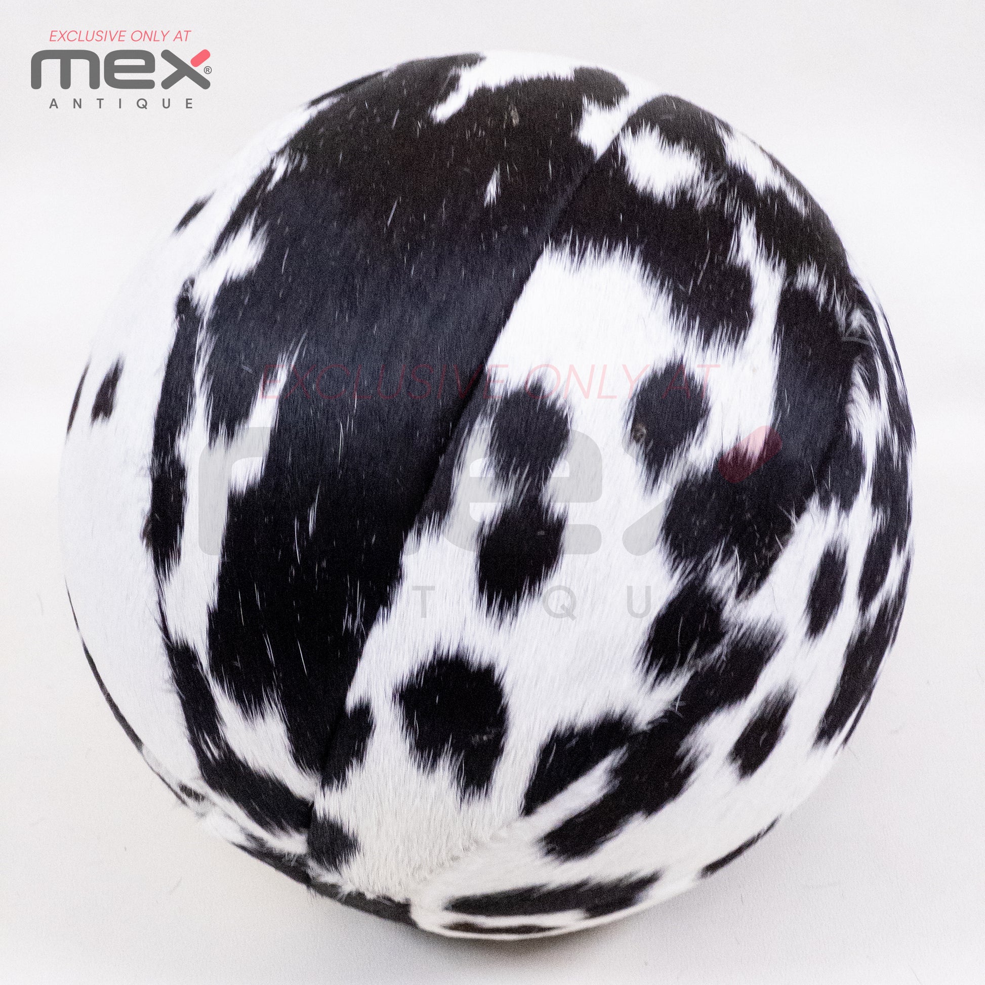 Handcrafted Hair-On Leather Basketball | Vintage Cowhide Collector Ball | Black 03