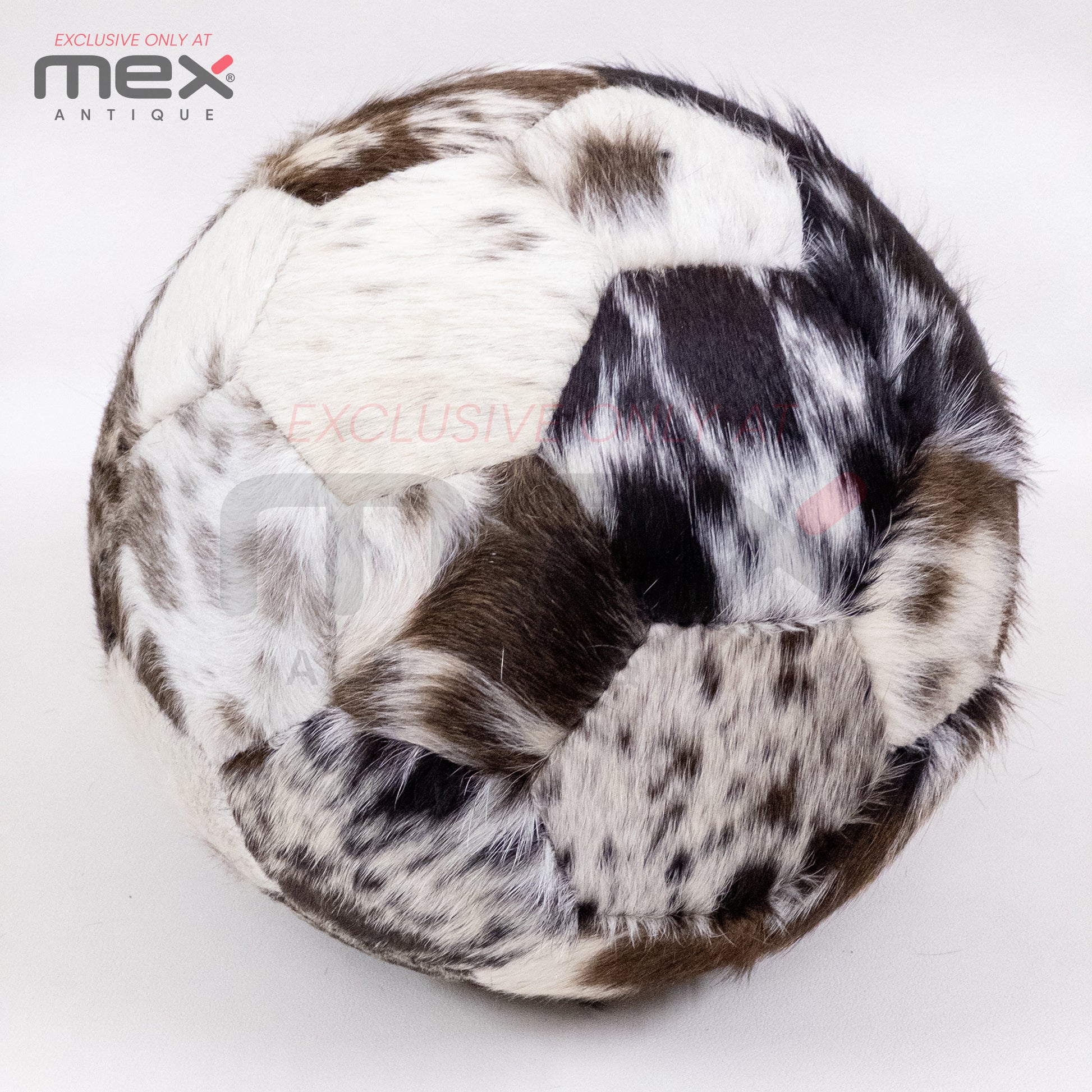 Handcrafted Hair-On Leather Soccer Ball | Vintage Cowhide Football | Brown 03